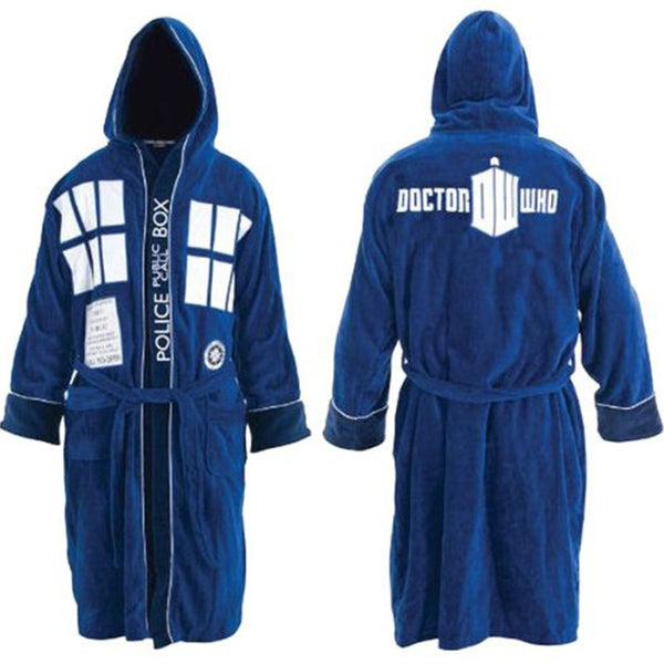 Doctor Who Blue Tardis Bathrobe