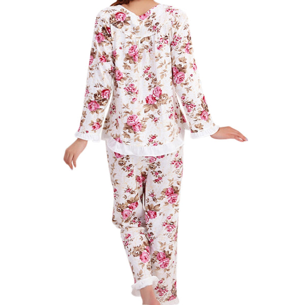 Long Sleeved Floral Ladies Pajama