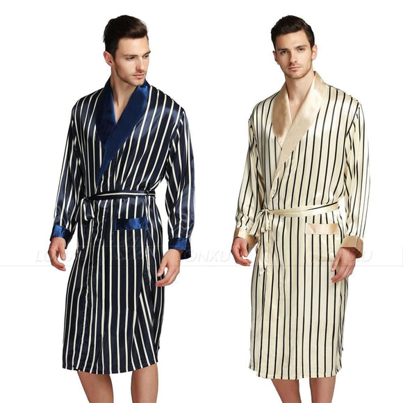 Silk Satin Striped Robe