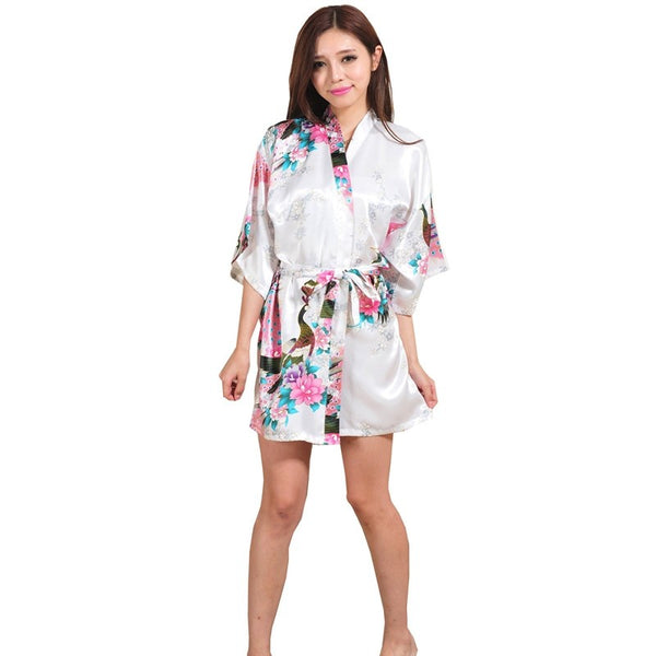 Floral Silk Satin Robe