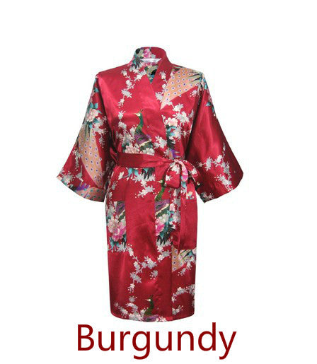 Floral Silk Satin Robe