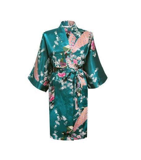 Floral Silk Satin Robe