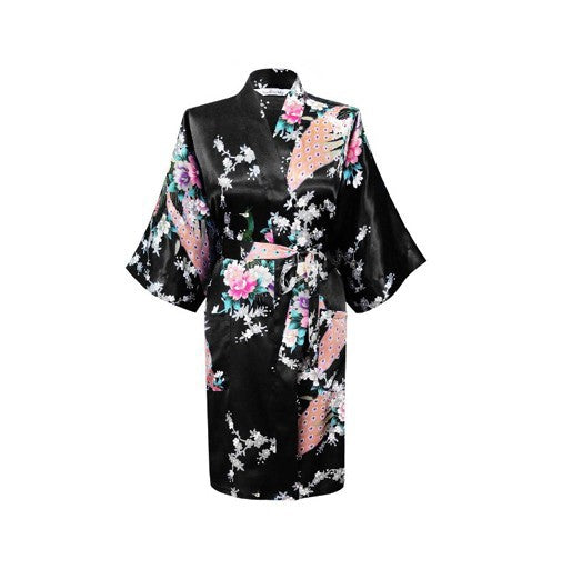 Floral Silk Satin Robe