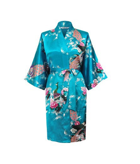 Floral Silk Satin Robe