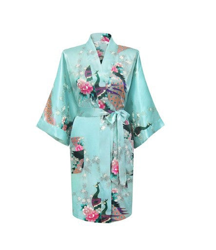 Floral Silk Satin Robe