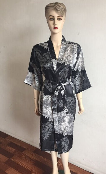 Floral Silk Satin Robe