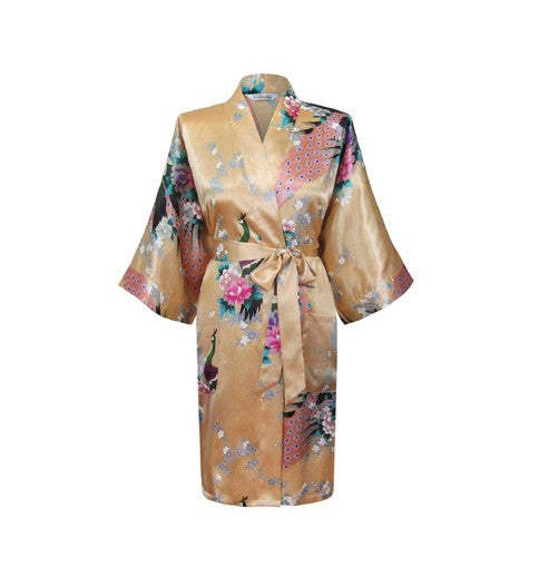 Floral Silk Satin Robe