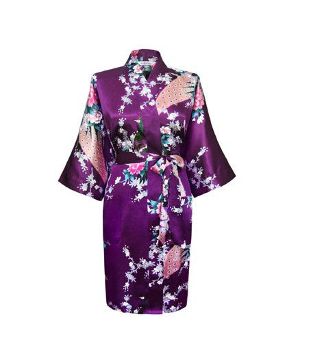 Floral Silk Satin Robe