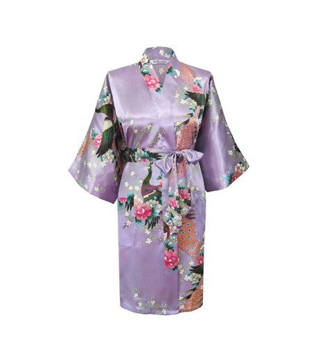 Floral Silk Satin Robe