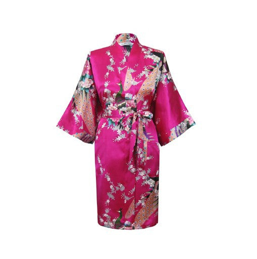Floral Silk Satin Robe