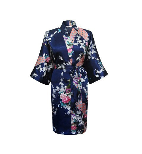 Floral Silk Satin Robe